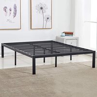 Cadre de lit plate-forme Queen TWIN en métal robuste noir