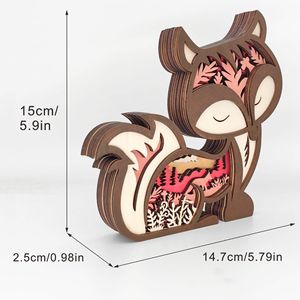 Uionen - Adornos de Madera Tallada con Forma de Animales, Adornos de Zorro de Madera, Decoraciones Creativas para el Hogar y el Escritorio - Product Image 3