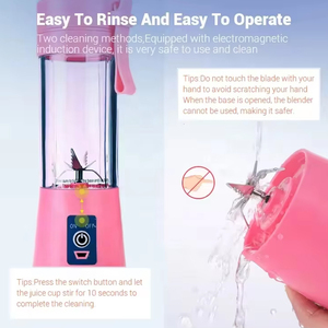 เครื่องปั่นน้ำผลไม้แบบพกพาขนาด300มล. เครื่องผสมผลไม้หกใบแบบชาร์จไฟได้ - Product Image 6