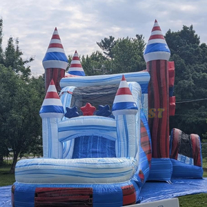 Castello Gonfiabile per Bambini con Scivolo a Tema Stelle, Casa Rimbalzante Commerciale per Feste all'Aperto - Product Image 2