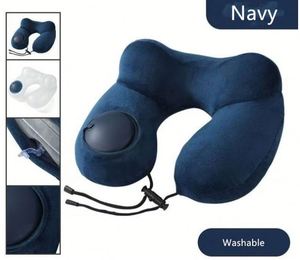 Almohada de Viaje Inflable Ajustable para Dormir en el Avión, Soporte para el Cuello, para Viajes Largos en Avión, Lavable - Product Image 3