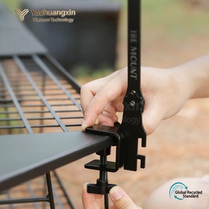 Outdoor multifunctional adjustable lamp holder, metal long arm <b>foldable</b> <b>desk</b> lamp holder, camping lamp holder - Product Image 4