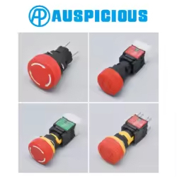 Botón pulsador de plástico plano y redondo de alta calidad, con carcasa de plástico de buena calidad, IP65, con función de bloqueo. - Product Image 4