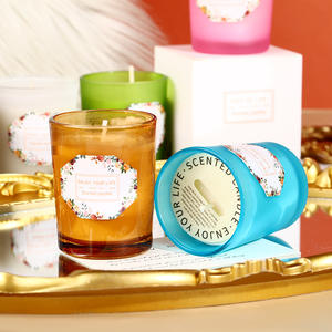 Vela perfumada de cera de soja de 60g personalizada al por mayor, caja de regalo de vela de fragancia de copa de cristal sin humo romántica - Product Image 3