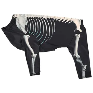 wholesale pet dog black halloween skeleton jumpsuit costumes