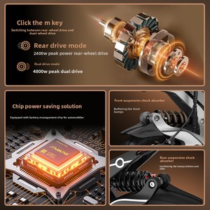 สกู๊ตเตอร์ไฟฟ้าพับได้สำหรับผู้ใหญ่ รุ่น Elite Dual 2400W Peak ความเร็วสูงสุด 65 กม./ชม. พร้อมโช้คคู่แบบออฟโรด โครงสร้างอลูมิเนียมอัลลอยด์ จัดส่งฟรีจากยุโรป - Product Image 2