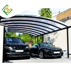 Outdoor Waterdichte Gebogen Dak Moderne Ontwerpen Aluminium Dubbele Metalen Carport Luifels Carports Auto Poort Pc Blad