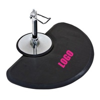 Tapis de sol anti-fatigue pour salon de coiffure avec logo personnalisé, pour coiffeur, noir, carré, demi-cercle, épais, pour la coiffure
