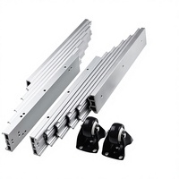 Glissière télescopique en aluminium à extension totale pour table, rail de guidage de meuble, charnière, accessoires de quincaillerie domestique, pour bureau et cuisine dissimulés