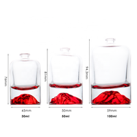Bouteilles de parfum en verre vides en gros 30ml 50ml 100ml avec bouchon à bille rouge et base épaisse personnalisables pour emballage de parfum féminin