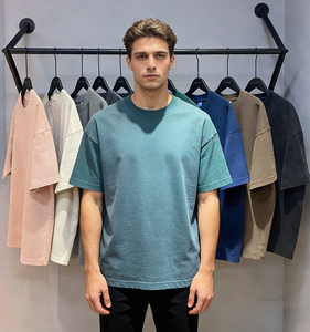 T-shirt Homme Vintage Lavé 275G en Coton Pur Coupe Ample Tendance – Vente en Gros Usine - Product Image 1