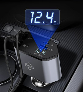 Câble de chargeur de voiture rétractable 4-en-1 le plus vendu, <span class=keywords><strong>adaptateur</strong></span> de charge rapide 35W pour PD OTP OVP OCP - Product Image 3