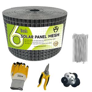 Kuş ağları yaklaşık güneş panelleri galvanizli 1.3mm 6 ''* 100ft 60 alüminyum klipler ile fotovoltaik kablo anti-gnawing Critter Guard - Product Image 1