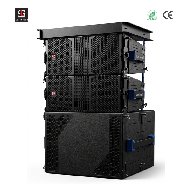 Dual 8 Inch Active Line Array Speaker System Professional Audio 1200W Powered Subwoofer PA Sound System for Outdoor Events