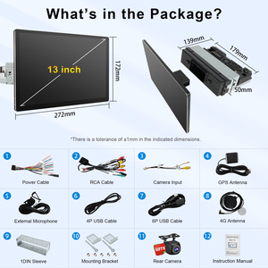 Novo Lançamento: Rádio Automotivo 64GB 13 Polegadas Octa-core Android 14 com Tela Sensível ao Toque QLED, CarPlay e Mirror Link - Product Image 6