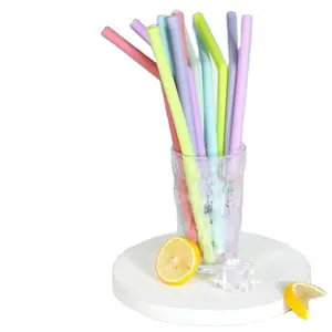 Ali baba com express reusable food grade pastel silicone drinking straws openable red silicon snap straw tip with brush