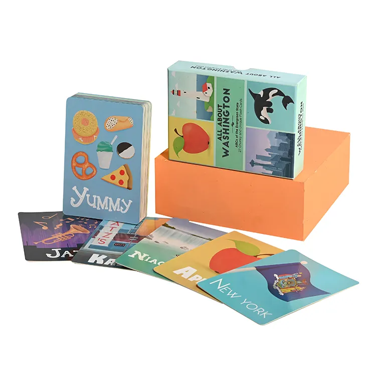 Juego de cartas Flashcard impreso personalizado Phonics Tarjetas flash educativas para niños educativos