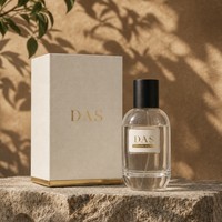Flacon de parfum de luxe 100 ml en verre cylindrique incurvé avec bouchon noir effet bois, étiquette en relief et pompe dorée, OEM ODM, vente en gros