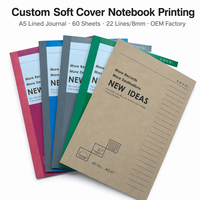 Carnet de notes personnalisé avec impression, format A6/A5/A4, 60/100 pages, couverture rigide, reliure parfaite, papeterie créative pour l'école