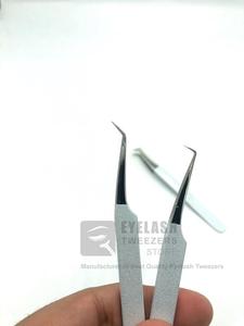Pinzas de extensión de pestañas antiestáticas duraderas de precisión de acero inoxidable sostenible japonés brillante blanco punta puntiaguda - Product Image 5
