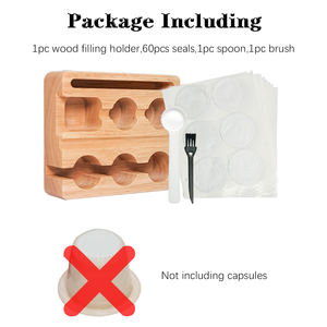 Offre Spéciale 1 ensemble de Capsules de café en bois de caoutchouc outil de remplissage avec 60 pièces joints support de dosettes de café pour dosettes d'origine <span class=keywords><strong>Nespresso</strong></span> - Product Image 3