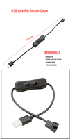 Kabel Ekstensi Mini USB Pria ke Wanita dengan Sakelar dan Selubung PVC untuk Kontrol Daya Lampu & Kipas Komputer yang Praktis