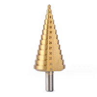 Jeu de forets étagés en acier rapide HSS revêtus de titane de 4 à 12 mm - 4242, tige triangulaire, fente droite |   Performances élevées