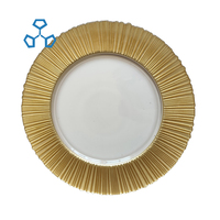 Assiettes de présentation en verre pour décoration de mariage en gros sous les assiettes Verrerie d'assiette de présentation transparente vert jaune