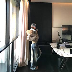 Nouvelle Veste matelassée en coton pour femme, décontractée, à capuche, avec col montant et motifs décoratifs, pour l'hiver, coupe cintrée, style 'Bread Jacket' - Product Image 6