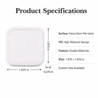 JLY OEM ODM Applicateur de poudre compacte carré en velours sur mesure pour salon de beauté, maquilleur professionnel, studio, application quotidienne du blush et de la poudre fixante