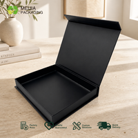 Boîte cadeau personnalisée en forme de livre noir avec fermeture magnétique, en papier couché recyclable, pour kit de soins cosmétiques, avec insert en mousse