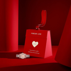 Mới nhất cao cấp đồng hồ trang sức Hộp quà tặng lãng mạn tam giác cầm tay trang trí bao bì cho ngày Valentine giấy Chứng Khoán hộp - Product Image 2