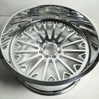 Jantes concaves forgées polies FANXI 20, 22, 24 pouces à 8 trous pour Chevrolet Silverado GMC Sierra 2500HD avec enjoliveurs flottants