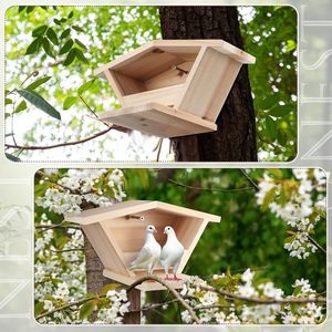 Casas para Pássaros de Cedro Personalizadas, Fabricante OEM, Caixa de Ninho para Pombos e Plataforma de Descanso para Pombos para Uso Externo, Atacado - Product Image 5