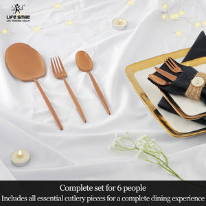 Juego de Cubiertos de Acero Inoxidable de 38 Piezas en Oro Rosa, Moderno y de Lujo, con Soporte Metálico, Resistente a la Oxidación y a la Decoloración, Ecológico, Juego de Cubiertos Premium - Product Image 4