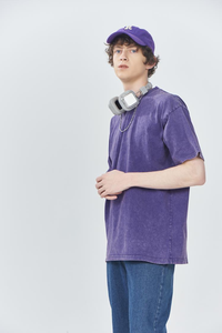 Camiseta de Algodón de 250g de Alta Calidad, Tejida, Oversize, Transpirable, Ecológica, Talla Europea, Cuello Casual, Estilo Vintage - Product Image 2