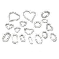 Anneau rond à ressort en acier inoxydable poli miroir diverses formes porte-clés bijoux collier fermoir boucle boucle
