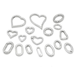 مرآة مصقولة الفولاذ المقاوم للصدأ جولة الربيع حلقة طوق مختلف الأشكال مفتاح سلسلة المجوهرات قلادة مشبك مشبك - Product Image 2