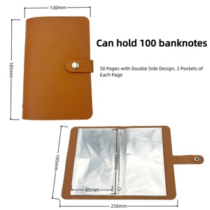 Buku Tabungan Uang Tunai 100 Kantong Album Pengumpul Uang Kertas Tempat Penyimpanan Uang Dolar Transparan Buku Penyimpanan Uang Dunia Koleksi - Product Image 2