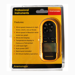 Cầm tay mini kỹ thuật số máy đo gió tốc độ gió và nhiệt độ mét 0-30 mét/giây ± 1% ABS - Product Image 1