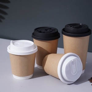 Tùy chỉnh giấy ly cà phê dùng một lần hai lớp tường cấp thực phẩm giấy kraft cafe cup - Product Image 2