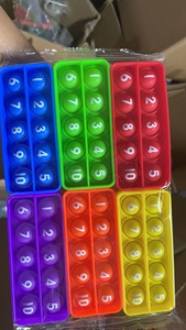 Nouveau conseil Pop à dix cadres mathématiques manipulatrices mathématiques Fidget jouet sensoriel <span class=keywords><strong>Montessori</strong></span> jouet éducatif cadeau push pop - Product Image 2