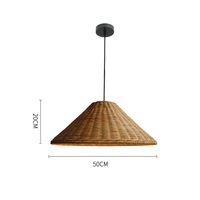 Lustre en osier travaillé à la main ferme en rotin tissé suspension lampe panier en bambou