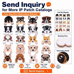Parches bordados termoadhesivos y para coser de razas de perros: Rottweiler, Bulldog, <span class=keywords><strong>Collie</strong></span>, Poodle, Corgi, Pug, Shiba - Product Image 2