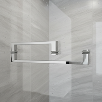 Poignée de porte en verre pour salle de bain, en laiton et acier inoxydable, style moderne, longue poignée de tirage et de poussée pour porte de douche en verre