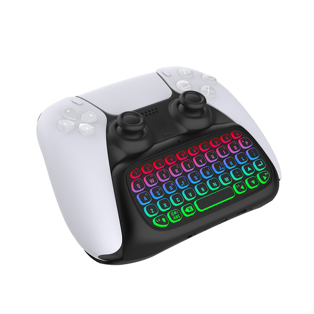 Honcam BT Wireless Mini Keypad Chatpad 3.5mm Audio Jack Backlight Gaming Keyboard for Playstation PS5 Controller Accessories