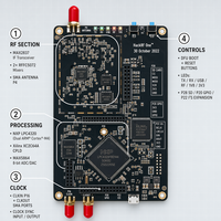 HackRF ONE 1MHz-6GHz Placa de Desarrollo SDR V2.0.0 Radio Definida por Software de Código Abierto Carcasa de Aleación de Aluminio Antena Incluida Pantalla TFT de 3.2 Pulgadas