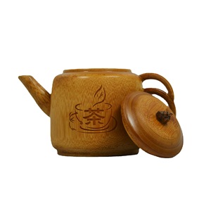 Bamboo Teapot Round Coffee Brown With Lid For Kung Fu <b>Tea</b> <b>Set</b> Afternoon <b>Tea</b> Use - Product Image 5