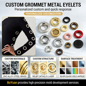 BoYuan <span class=keywords><strong>Ojales</strong></span> <span class=keywords><strong>Metálicos</strong></span> Duraderos con Logotipo Personalizado 6/6.5/7/8/8.5/9/10/11/12/15mm <span class=keywords><strong>para</strong></span> Zapatos y Bolsos de Cuero - Product Image 1