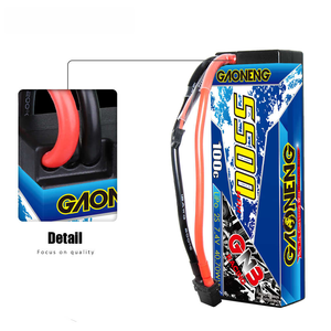 แบตเตอรี่ลิเธียมโพลิเมอร์ GNB GAONENG 5500MAH 2S 7.4V 100C XT60 T EC5 พร้อมสายเชื่อมต่อ สำหรับรถบังคับวิทยุ RC Baot 1:10 1/10 รุ่นปรับปรุง - Product Image 3